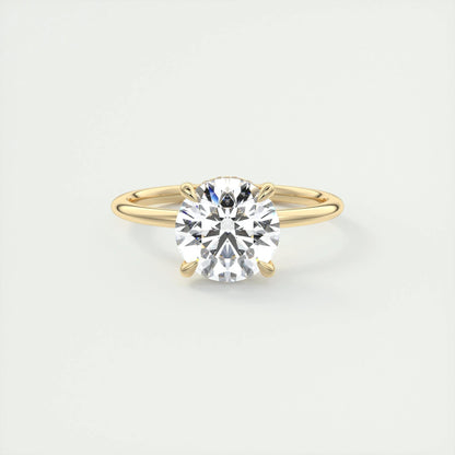 2.0 CT Round Solitaire Hidden Halo Moissanite Engagement Ring 8