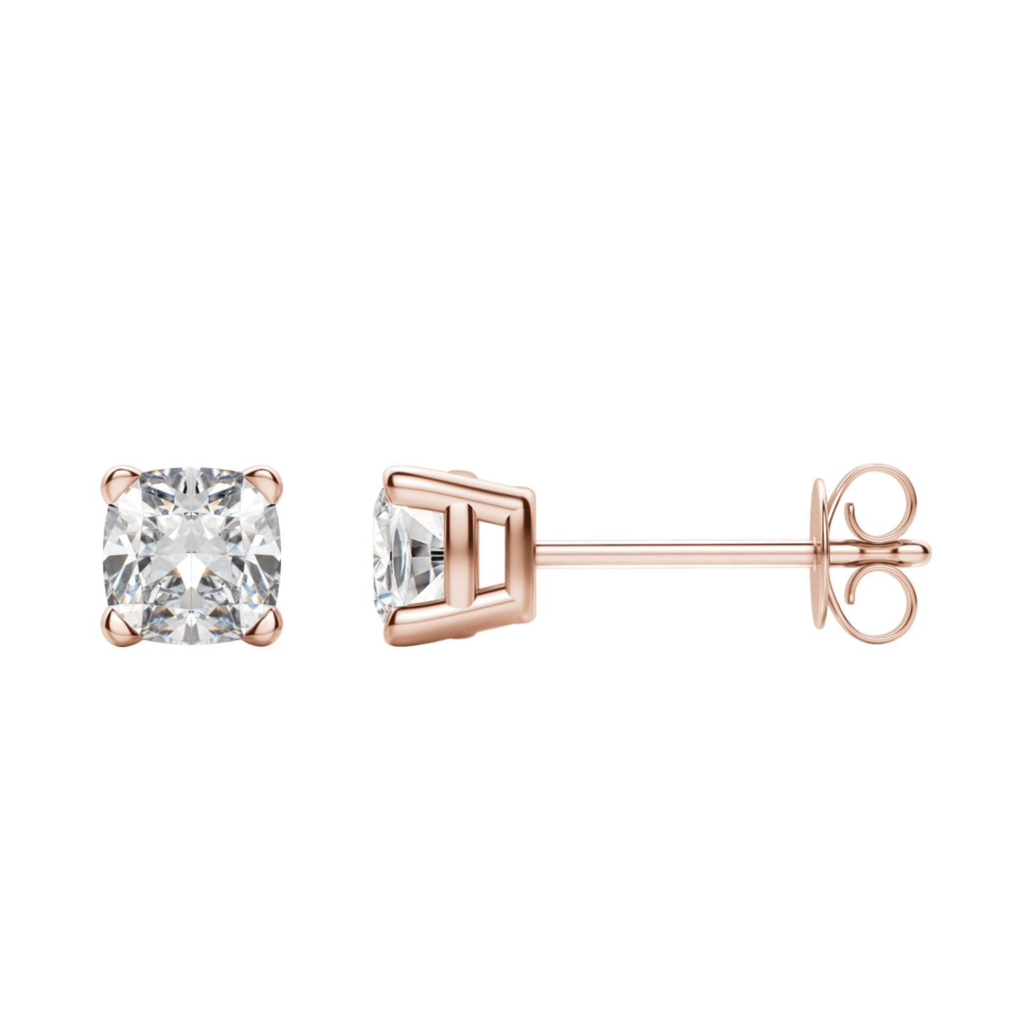 0.50 TCW-1.0 TCW Cushion Cut Moissanite Solitaire Stud Earrings 9