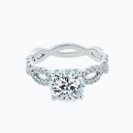 2.0 CT Round Shaped Moissanite Solitaire Twisted Engagement Ring 1