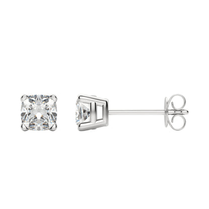 0.50 TCW-1.0 TCW Cushion Cut Moissanite Solitaire Stud Earrings 3