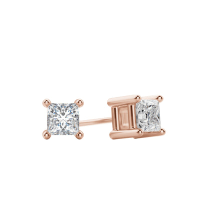 0.50 TCW-1.0 TCW Princess Cut Moissanite Solitaire Stud Earrings 7