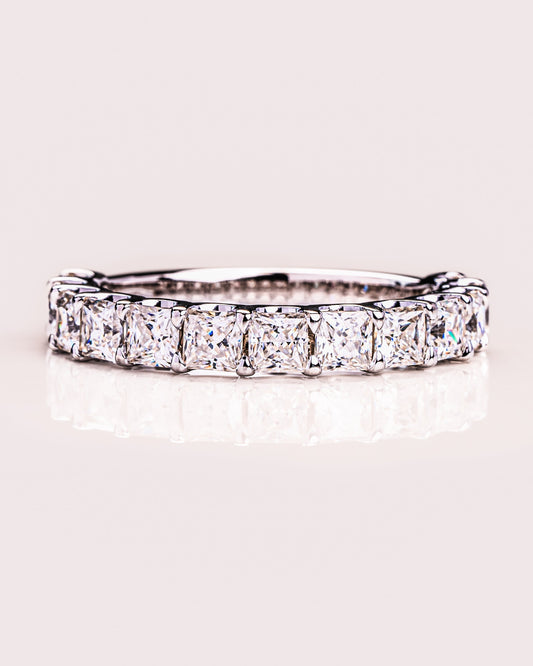 2.8 CT Princess Shaped Half Eternity Moissanite Wedding Band 1