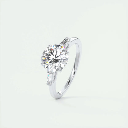 2.0 CT Round Cut Three Stone Moissanite Engagement Ring 5