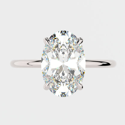 4.0 CT Oval Solitaire Moissanite Engagement Ring 4