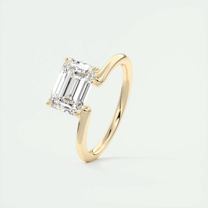 1.91 CT Emerald Cut Solitaire Moissanite Engagement Ring 11