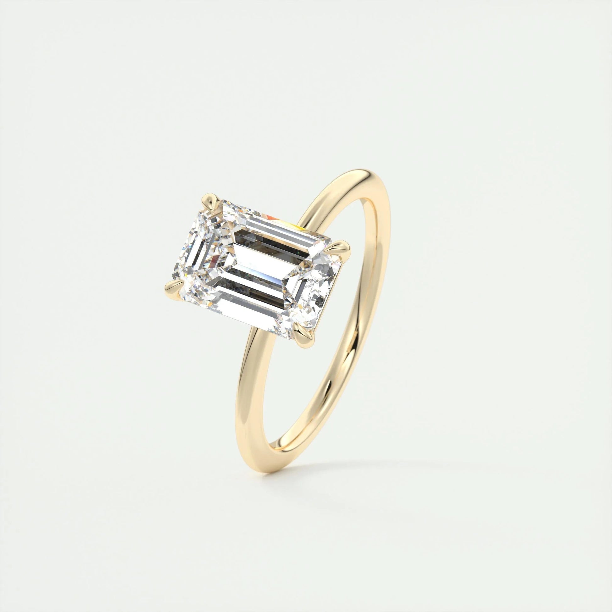 1.91 CT Emerald Cut Solitaire Moissanite Engagement Ring 12