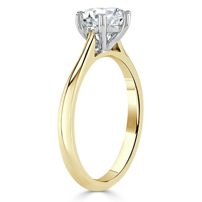 0.75 CT Round Cut Solitaire Moissanite Engagement Ring 6