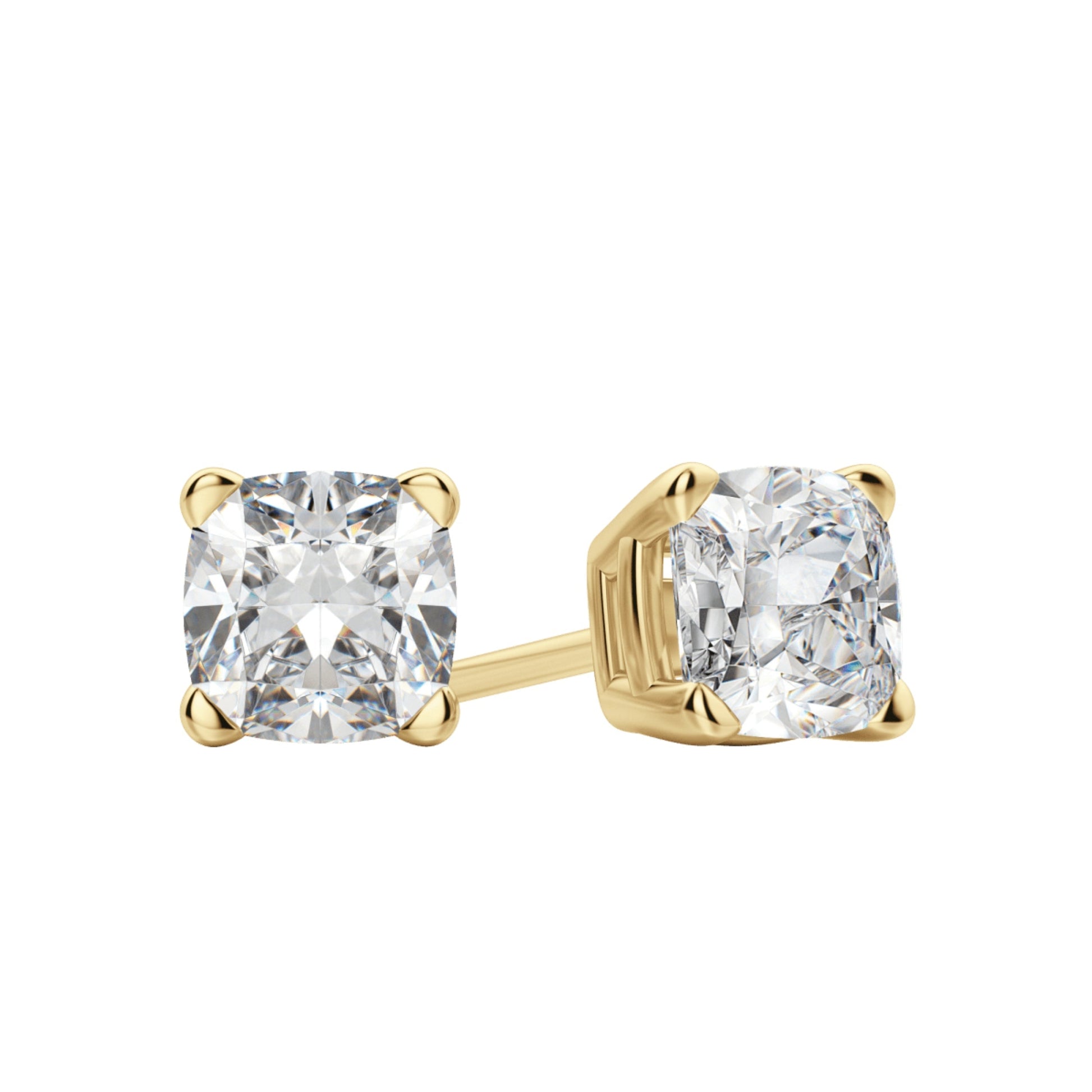 0.50 TCW-1.0 TCW Cushion Cut Moissanite Solitaire Stud Earrings 4