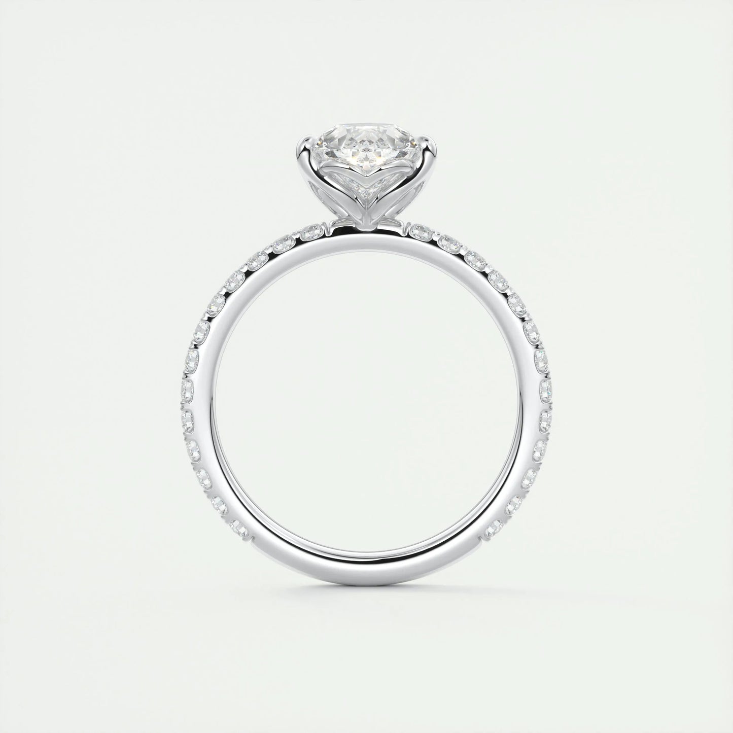 1.93 CT Pear Solitaire Pave Moissanite Engagement Ring 5