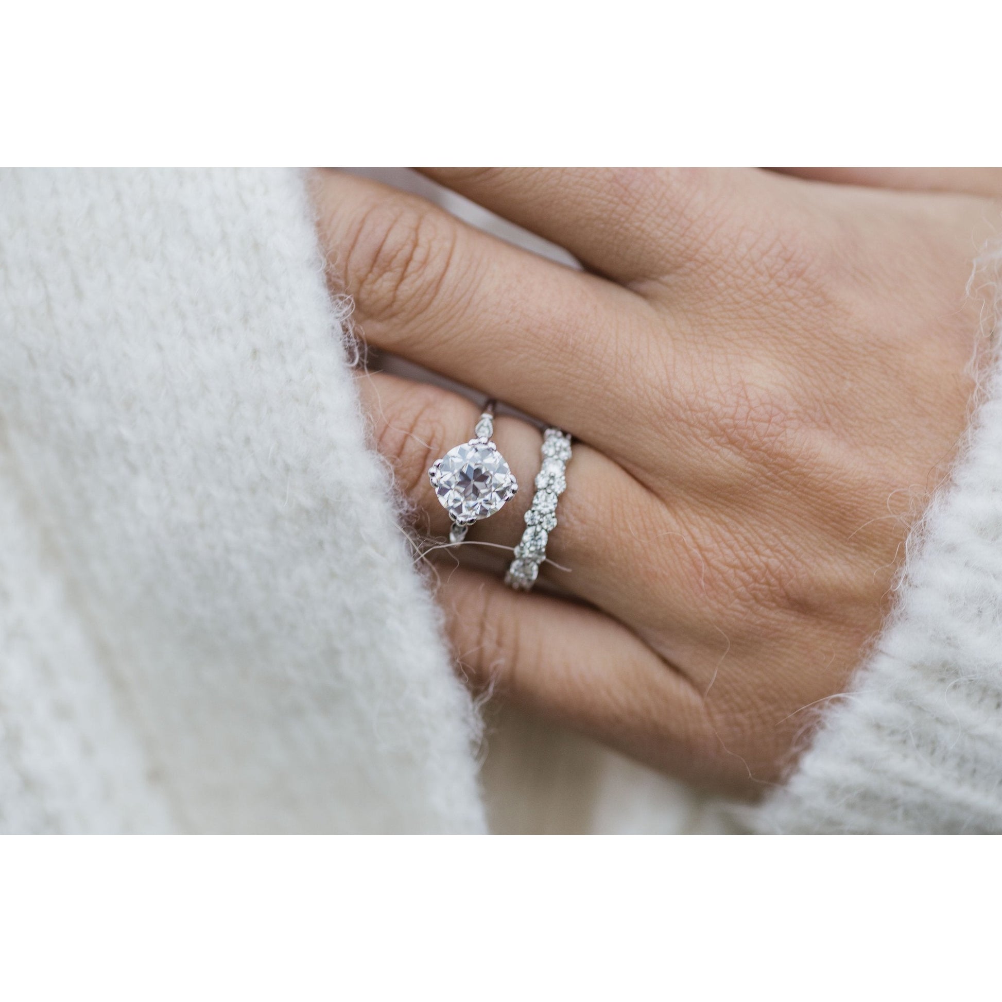 2.50 CT Old Mine Round Solitaire Moissanite Engagement Ring 5