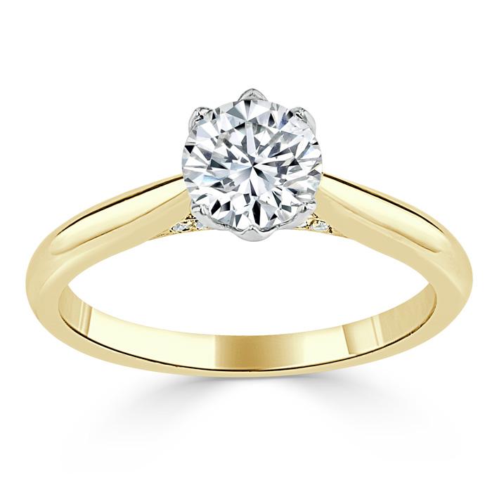 0.75 CT Round Cut Solitaire Moissanite Engagement Ring 5