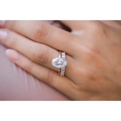 4.0 CT Oval Solitaire Moissanite Engagement Ring 6