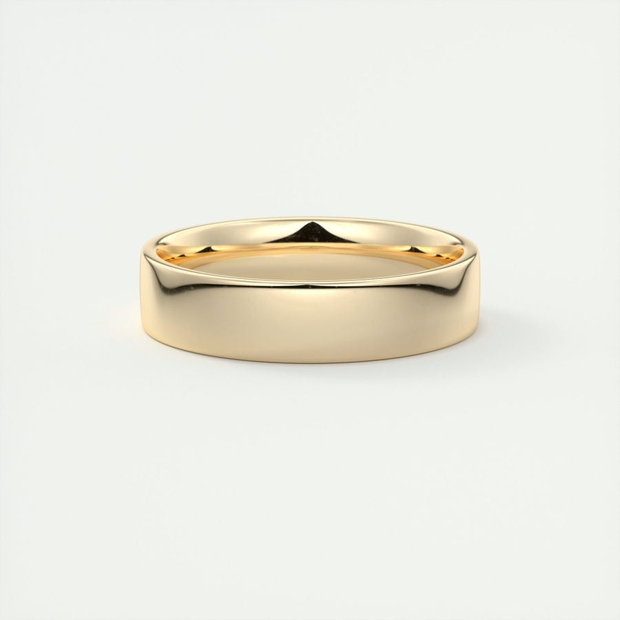 Polished Finish Regular Yellow Gold Men's Band 5