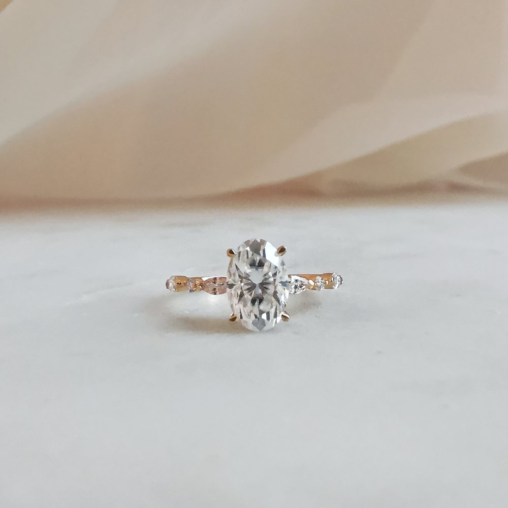 1.70 CT Oval Shaped Moissanite Solitaire Engagement Ring 1