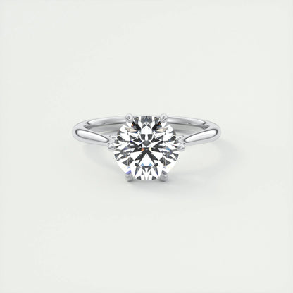 1.35 CT Round Cut Solitaire Moissanite Engagement Ring 1