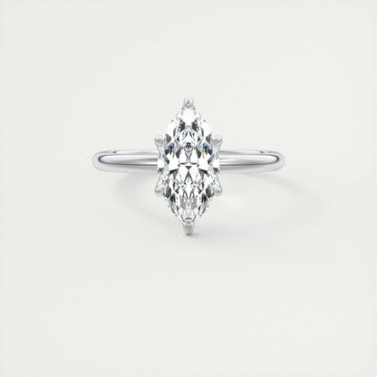 1.98 CT Marquise Cut Solitaire Moissanite Engagement Ring 1