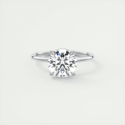 2.0 CT Round Solitaire Hidden Halo Moissanite Engagement Ring 1