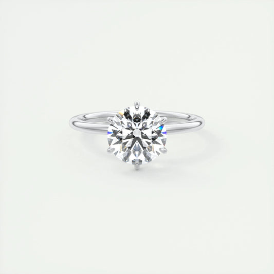 2.0 CT Round Cut Solitaire Moissanite Engagement Ring 1