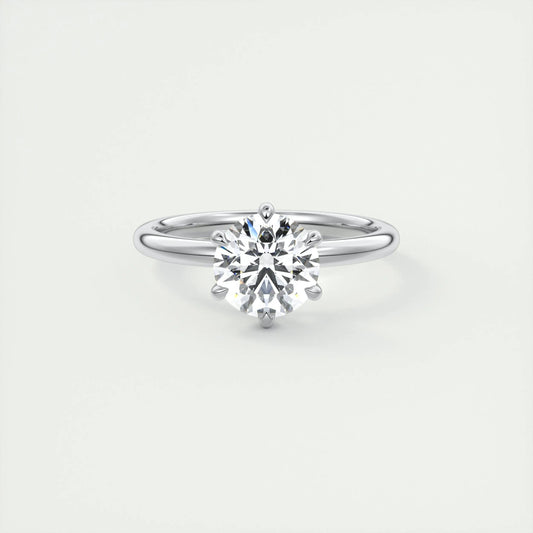 1.35 CT Round Cut Solitaire Moissanite Engagement Ring 1