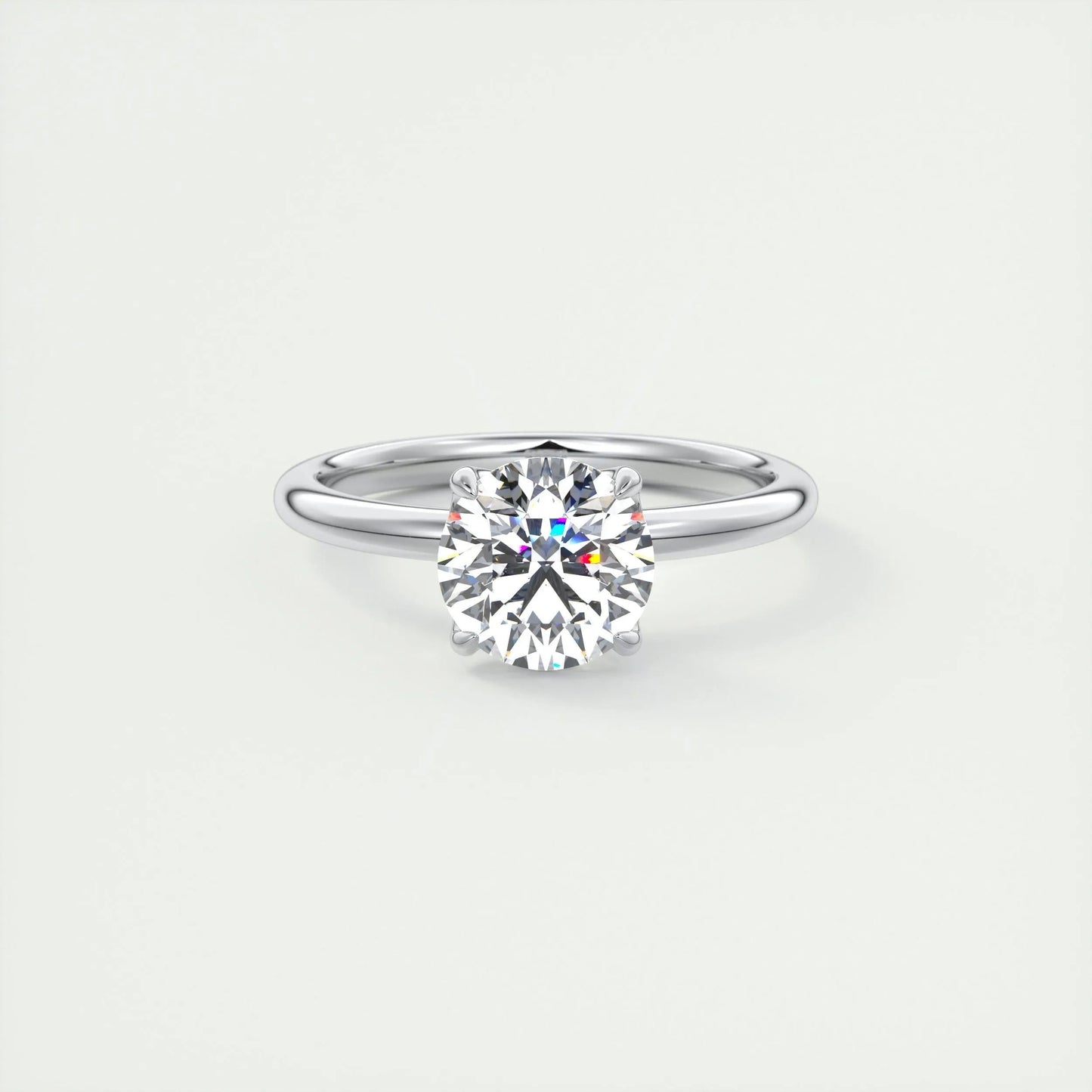 1.35 CT Round Cut Solitaire Moissanite Engagement Ring 1