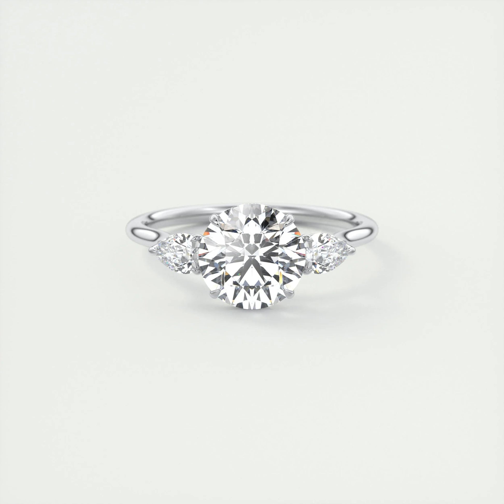 2.0 CT Round Cut Three Stone Moissanite Engagement Ring 1