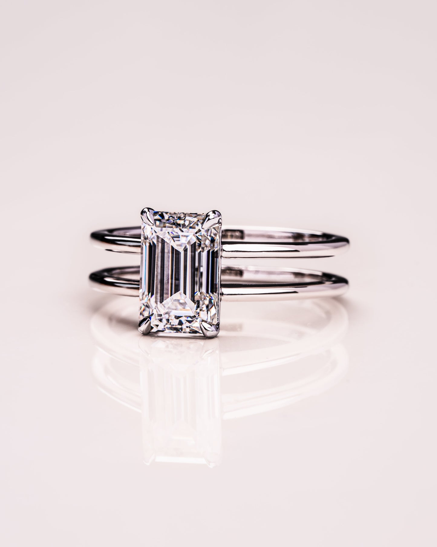 2.30 CT Emerald Cut Solitaire Moissanite Engagement Ring 4