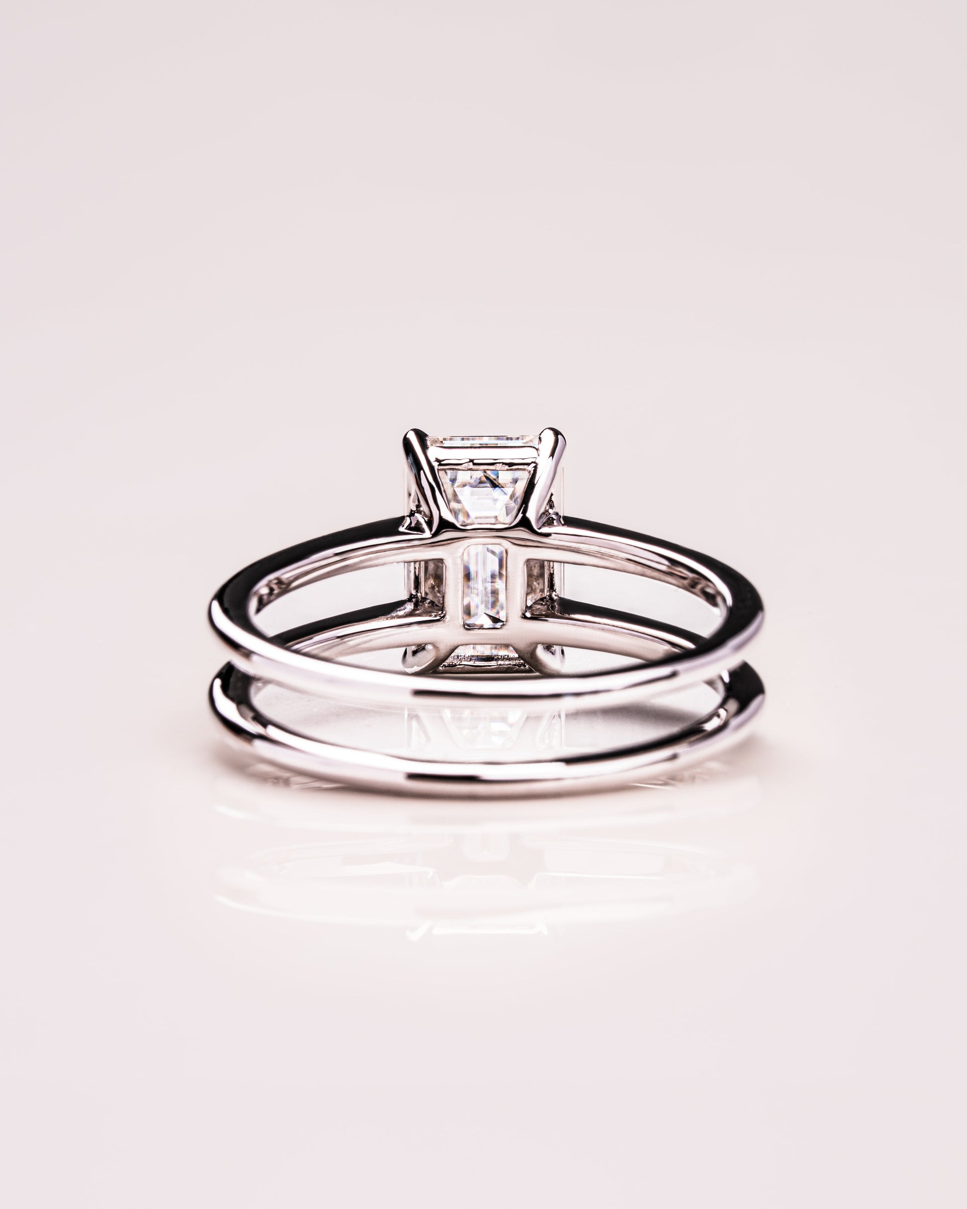 2.30 CT Emerald Cut Solitaire Moissanite Engagement Ring 2