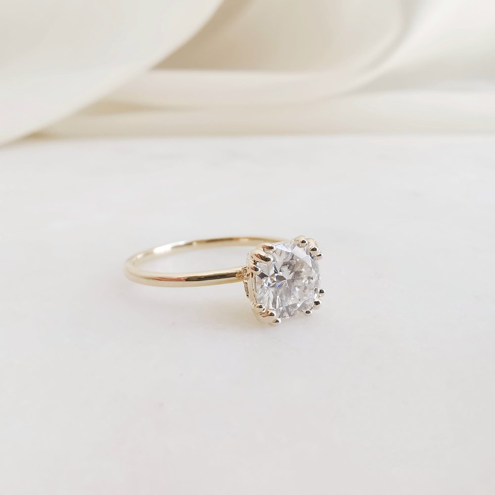 1.50 CT Cushion Shaped Moissanite Solitaire Engagement Ring 2