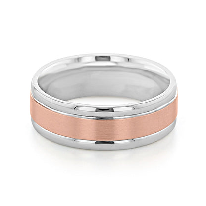 Two Tone Brushed Finish Men's Wedding band 2