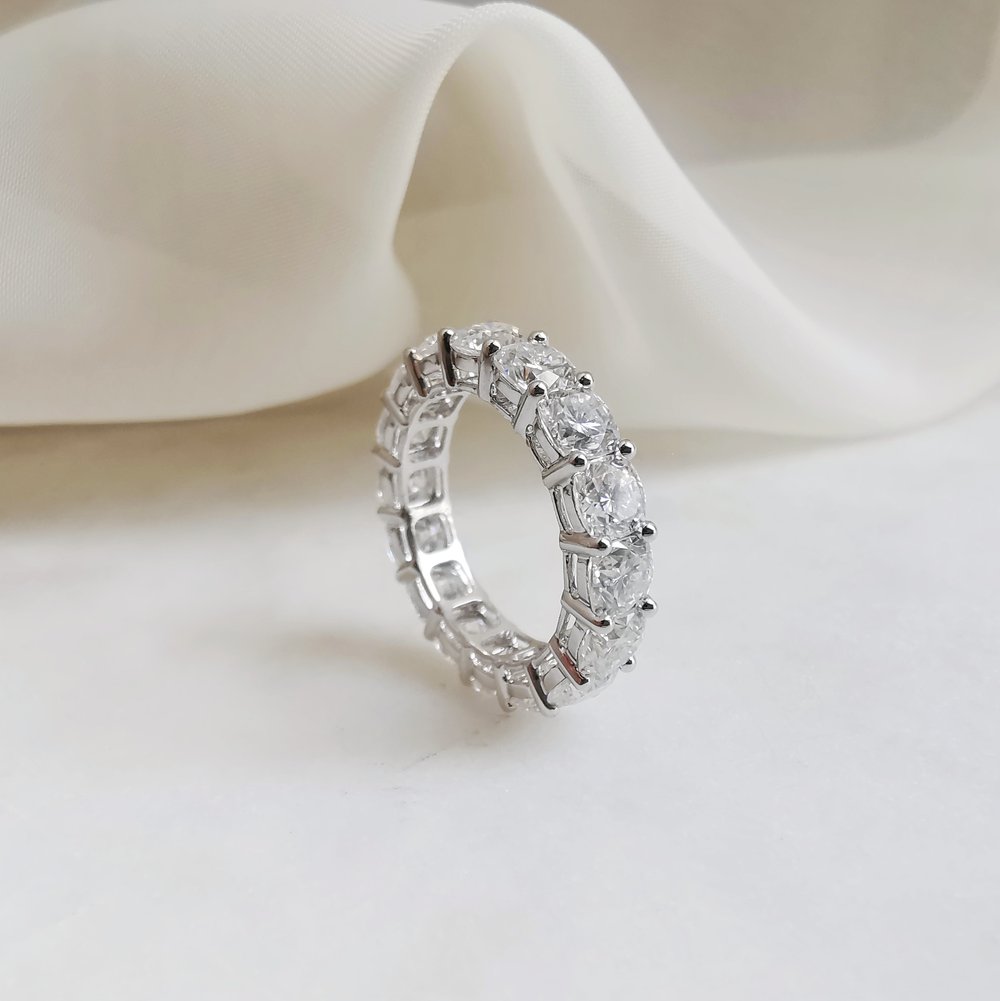 5.20 CT Round Shaped Moissanite Full Eternity Wedding Band 5