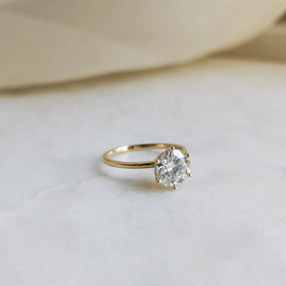 1.50 CT Round Shaped Moissanite Solitaire Engagement Ring 3