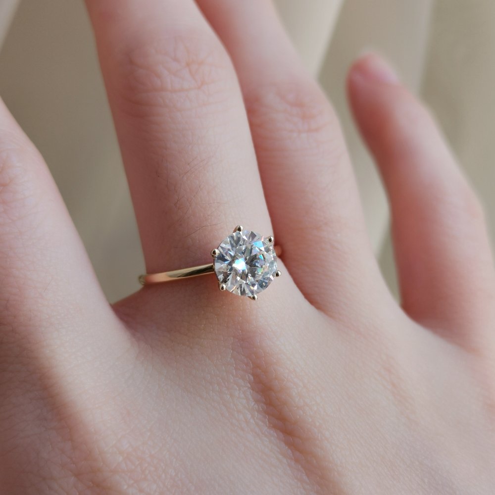 1.50 CT Round Shaped Moissanite Solitaire Engagement Ring 16