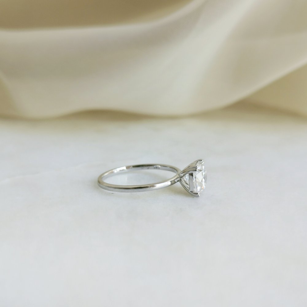 1.60 CT Cushion Shaped Moissanite Solitaire Engagement Ring 8