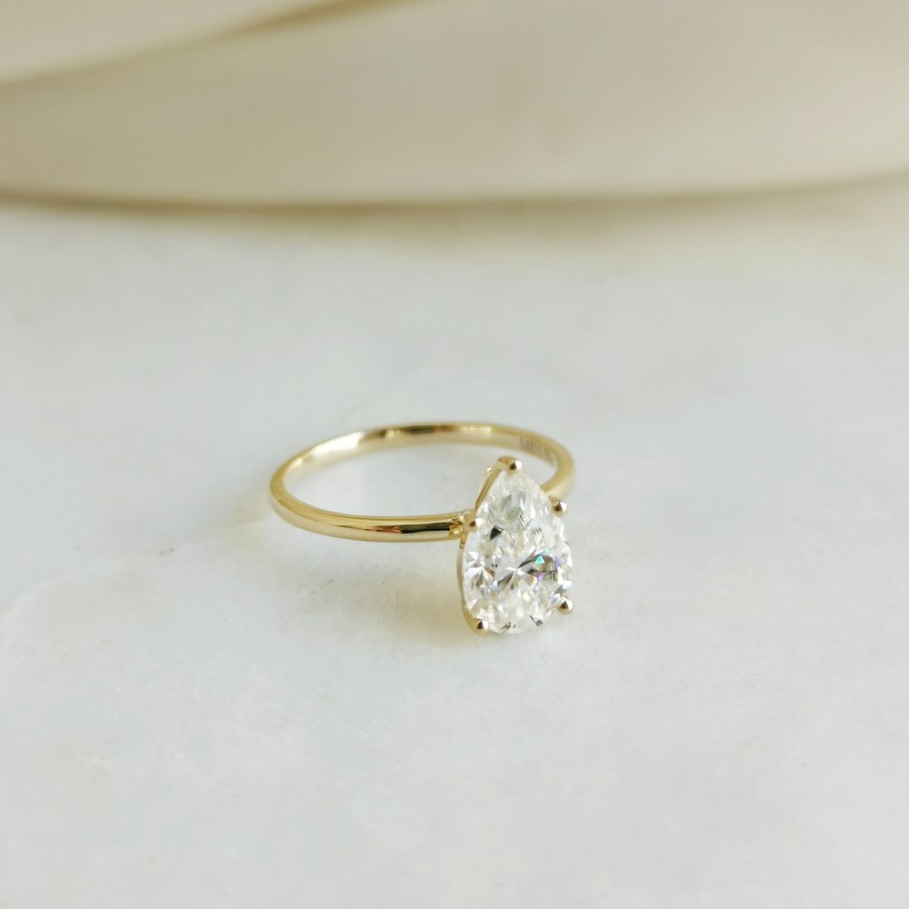 1.36 CT Pear Shaped Moissanite Solitaire Engagement Ring 6