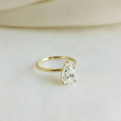 1.36 CT Pear Shaped Moissanite Solitaire Engagement Ring 6