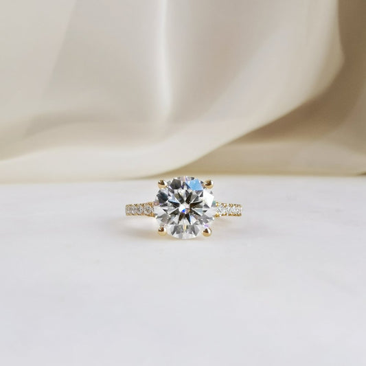 2.50 CT Round Shaped Moissanite Hidden Halo Engagement Ring 1