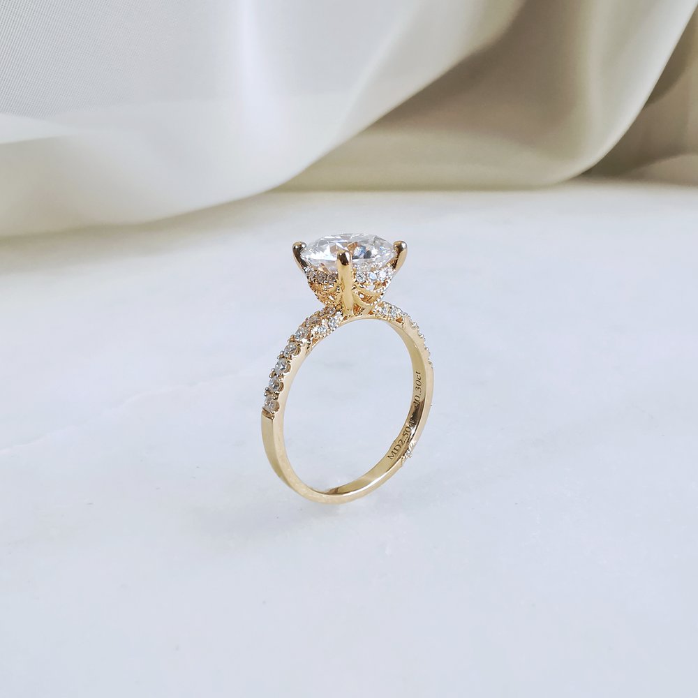 2.50 CT Round Shaped Moissanite Hidden Halo Engagement Ring 3