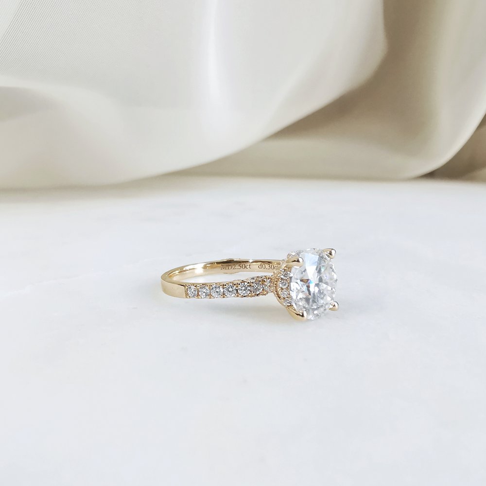 2.50 CT Round Shaped Moissanite Hidden Halo Engagement Ring 2