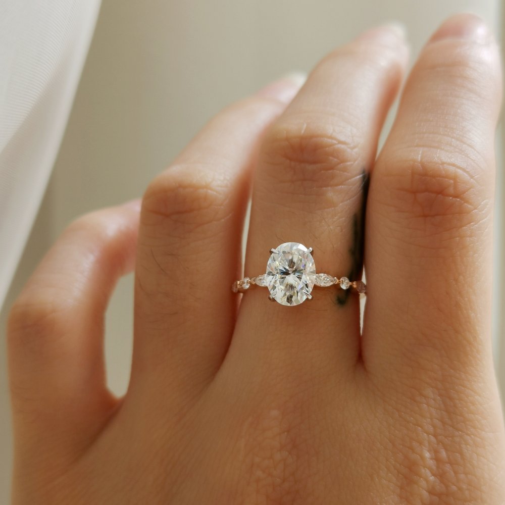 1.70 CT Oval Shaped Moissanite Solitaire Engagement Ring 5