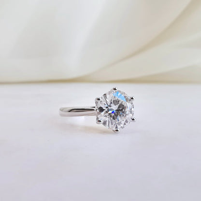 2.50 CT Round Shaped Moissanite Solitaire Engagement Ring 5