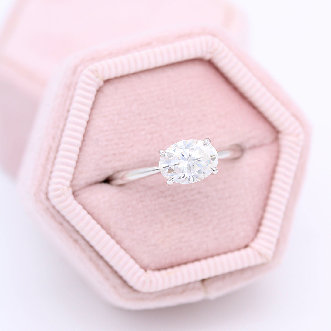 2.0 CT Oval Cut Solitaire Moissanite Engagement Ring 1