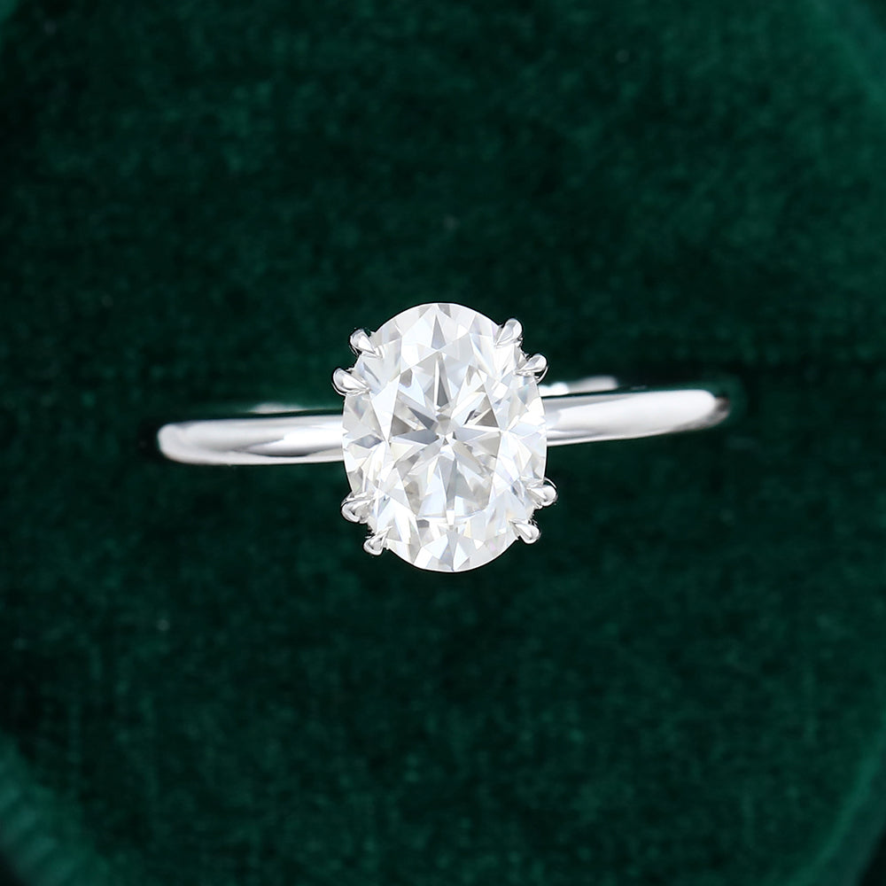 1.33 CT Oval Shaped Moissanite Solitaire Engagement Ring 5