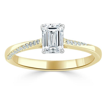 0.75 CT Emerald Cut Solitaire Moissanite Engagement Ring 5