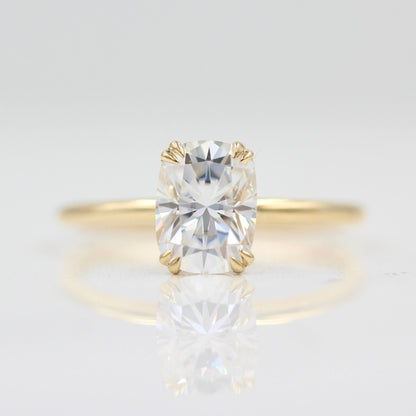 1.22 CT Elongated Cushion Solitaire Moissanite Engagement Ring 1