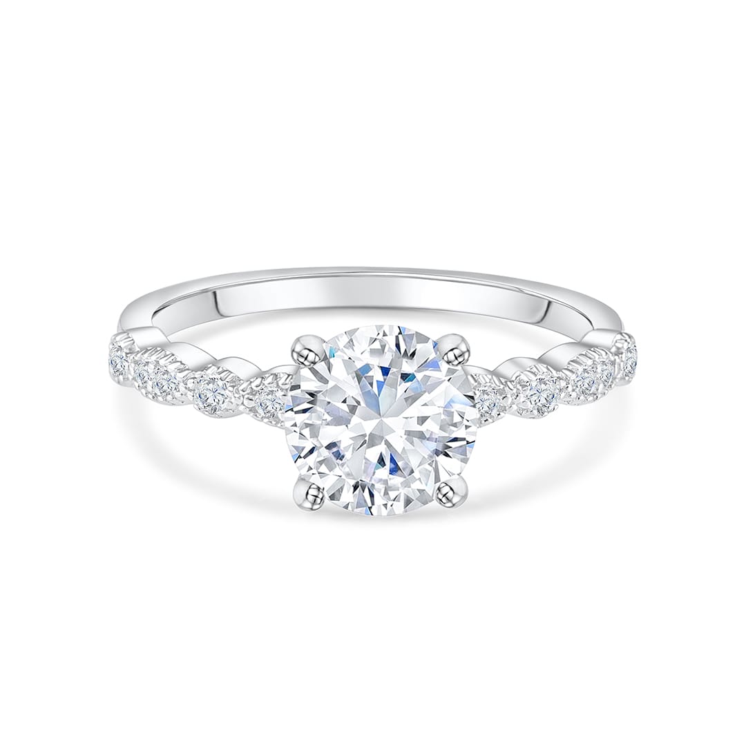 1.80 CT Round Cut Solitaire Moissanite Engagement Ring 10