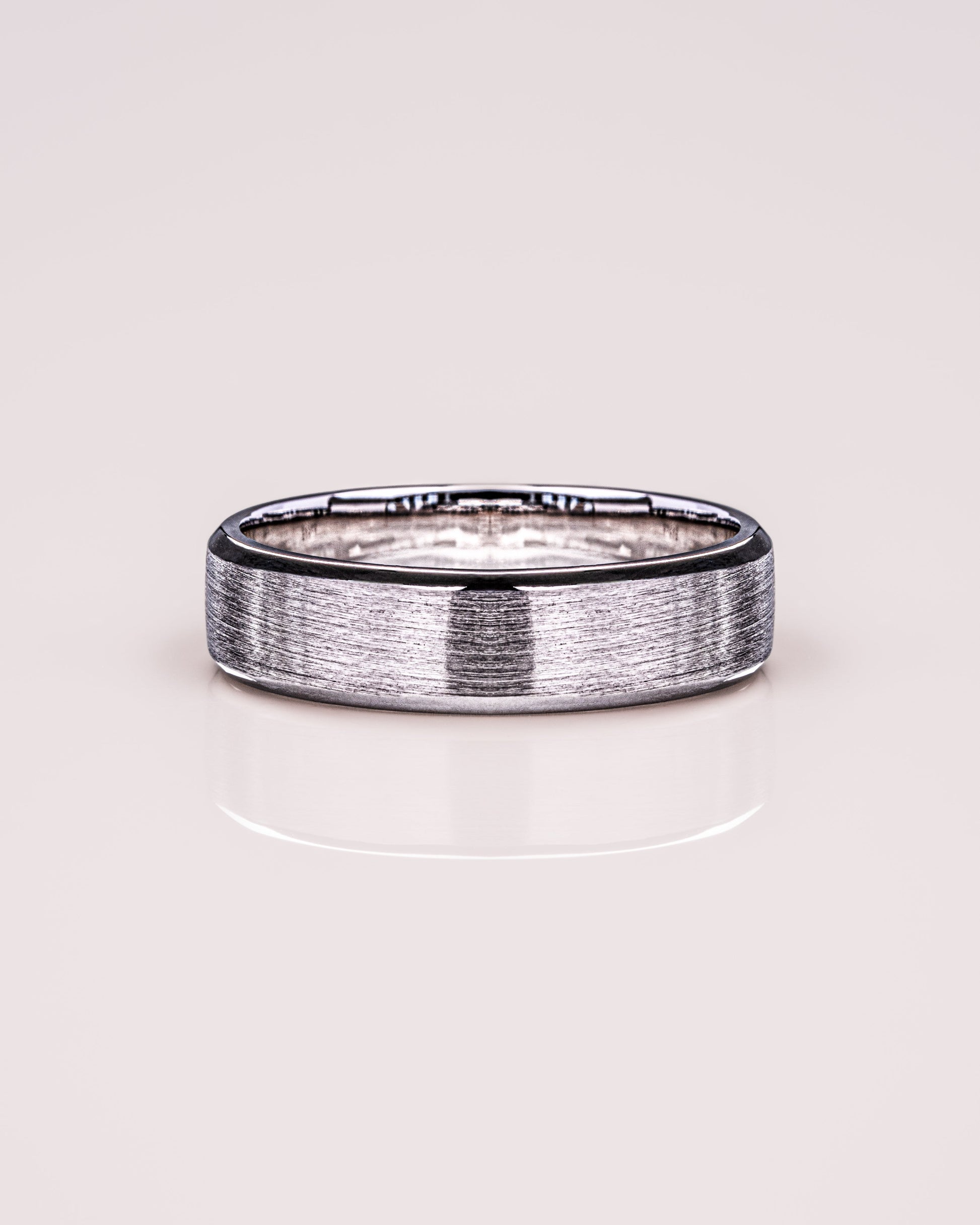 Brushed-Finish White Gold Men's Band 4