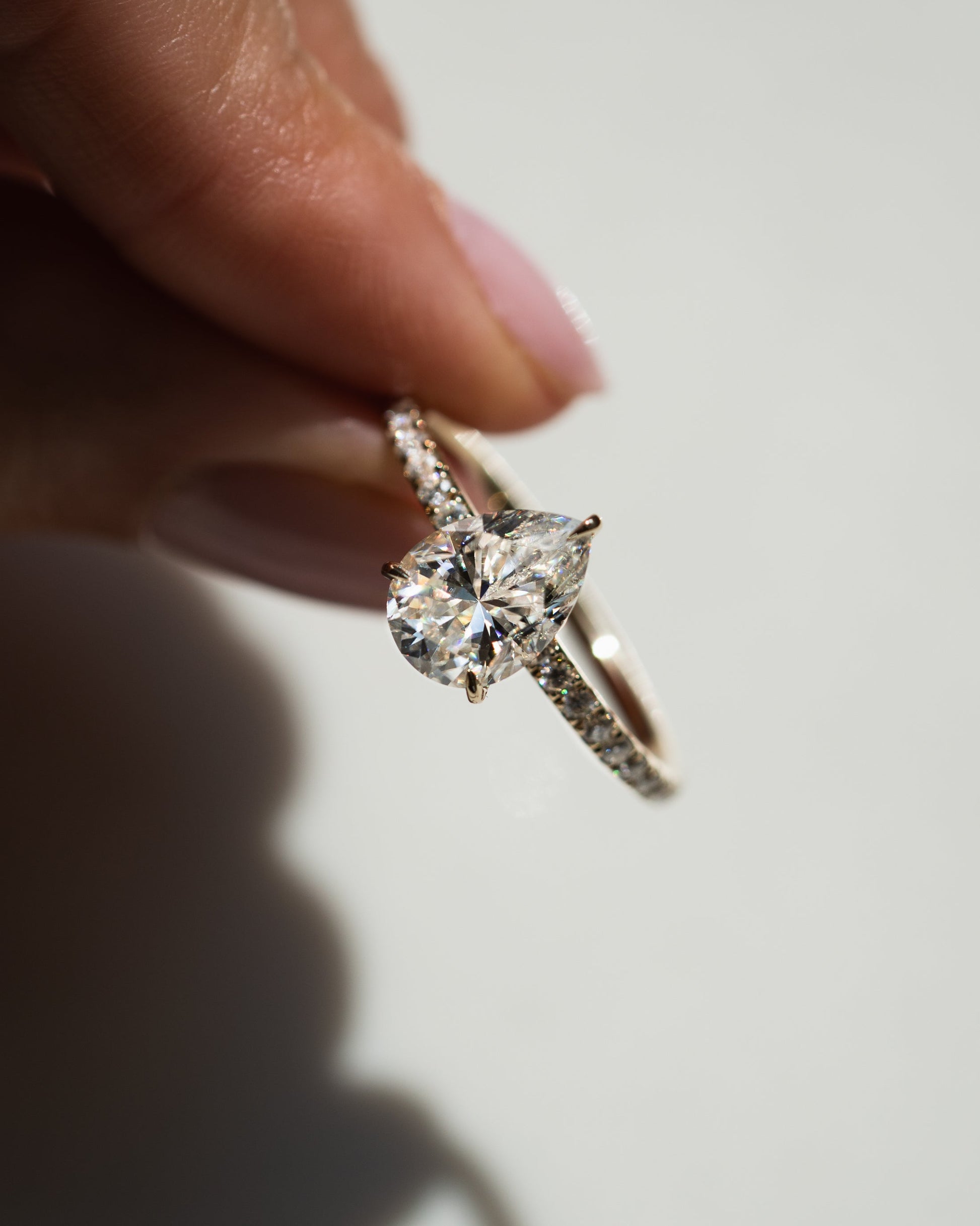 1.93 CT Pear Hidden Halo Pave Moissanite Engagement Ring 8