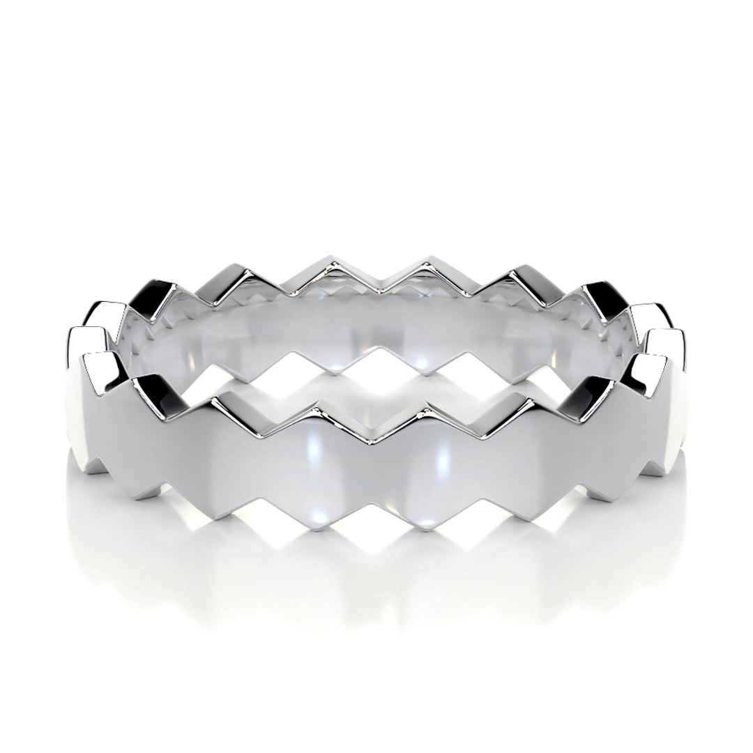 Hexagon Form Polished Finish Classic Men's Band 5