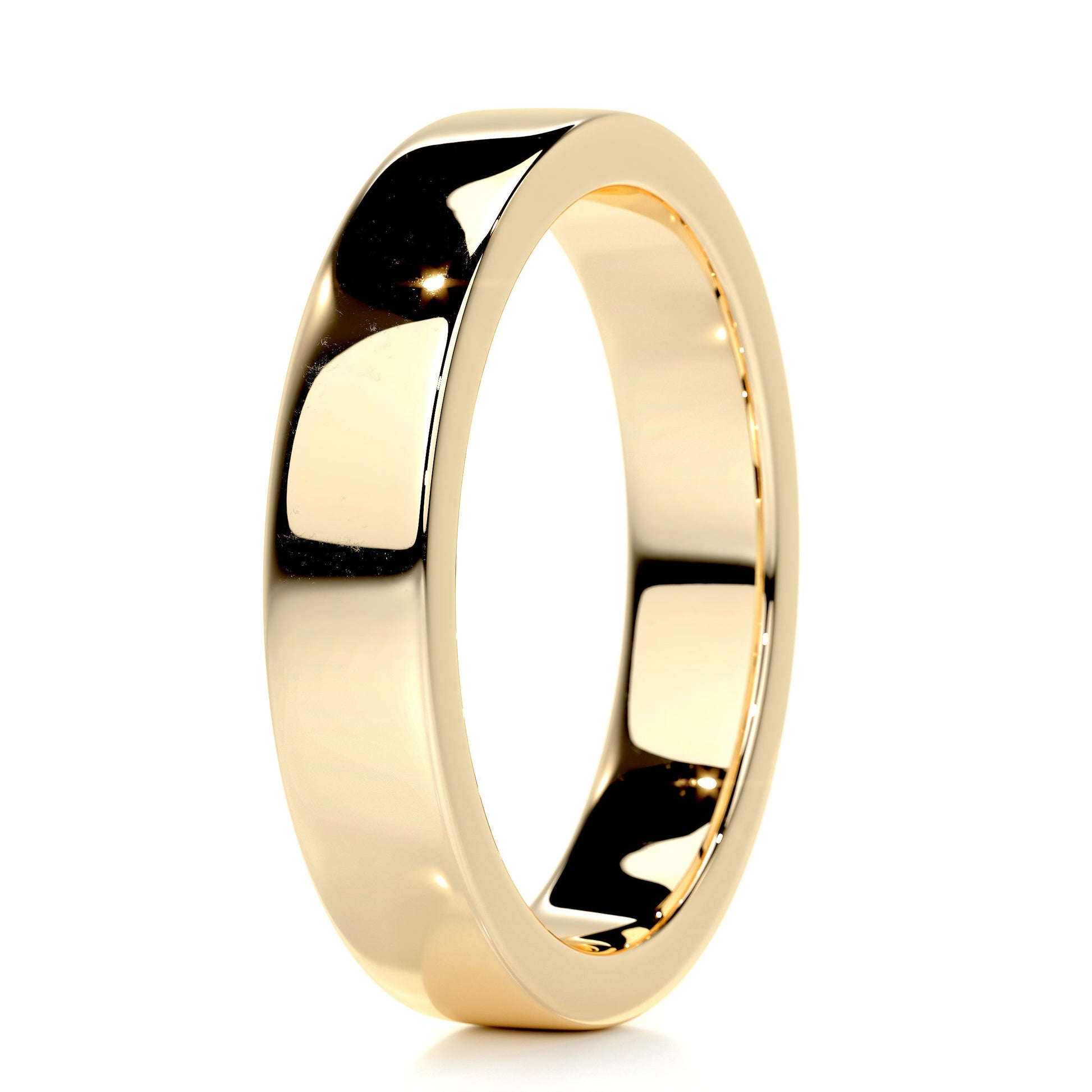 Polished Finish Yellow Gold Classic Men's Band 18