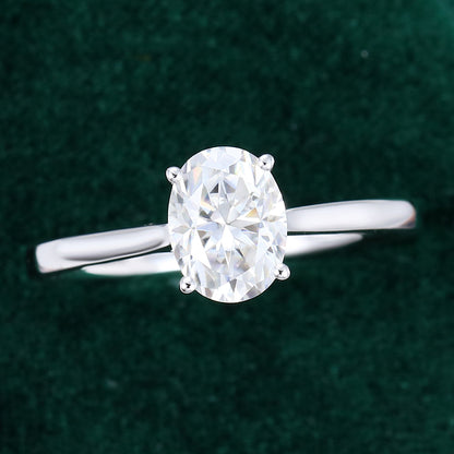 1.33 CT Oval Shaped Moissanite Solitaire Engagement Ring 6